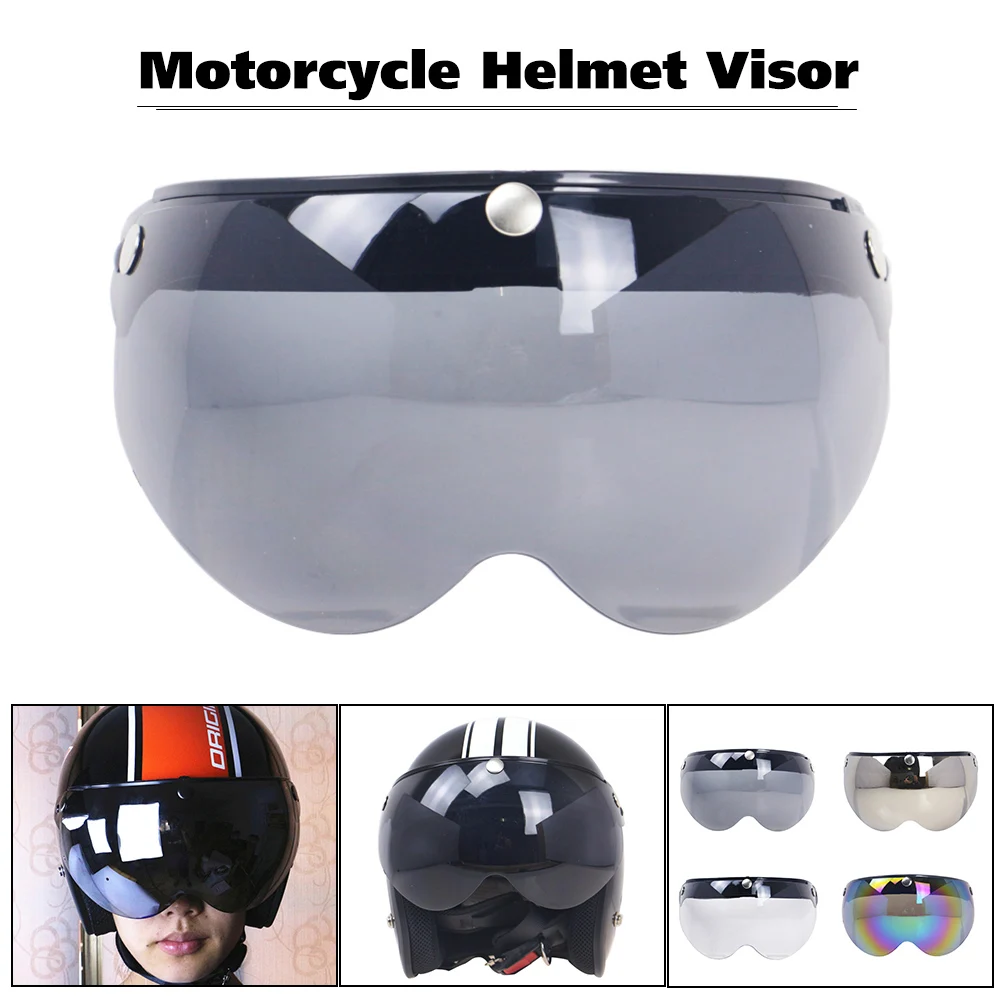

Universal Windproof 3-Snap Moto Helmet Sunglasses Visor Front Flip Up Visor Wind Shield Lens
