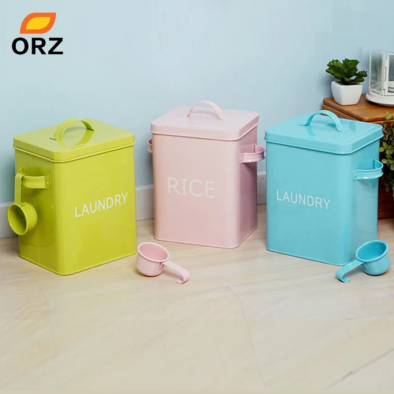 Tt Orz Colorful Laundry Powder Box Storage Bin For Detergent Washing Tt Orz Colorful Laundry Powder Box Storage Bin For Detergent Washing Pet Dog Cat Food Container Organizer In Bo Bins From
