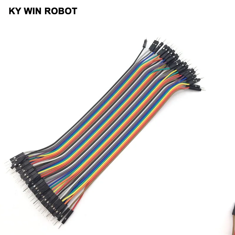40PCS Dupont Wire Color Jumper Cable 2.54 mm 1P-1P Mâle à Femelle Arduino 20 cm Sal