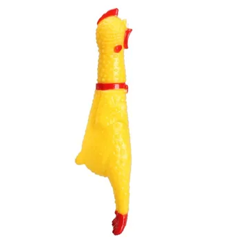 Hot Sale 16CM Yellow Rubber Screaming Chicken Pet Dog Toy Puppy Chew Squeak Venting