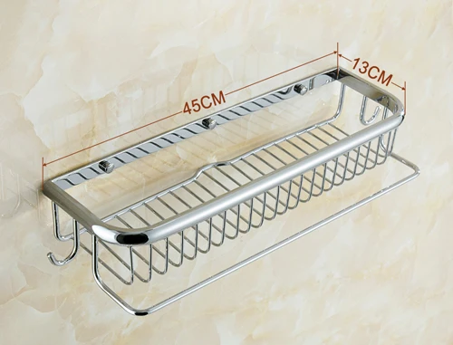 Твердая латунная хромированная полка аксессуары для ванной комнаты хранение макияжа настенное крепление - Цвет: Chrome