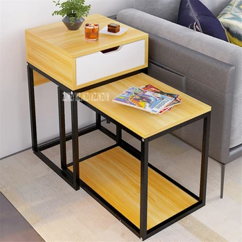 

E632 Coffee Table Home Furniture Tea Table Living Room Multifunctional Side Table 1-Drawer End Table Creative Retracted Teapoy