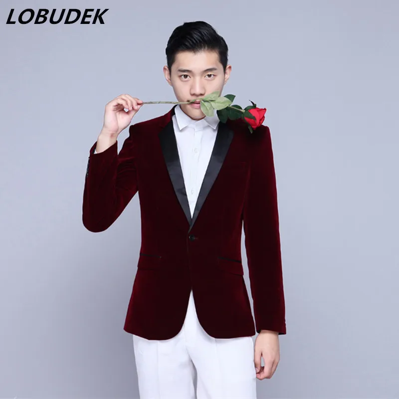 Male Autumn Winter Suit costumes Formal Prom singer Chorus suits stage