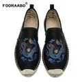 FOORAABO/Новинка года; мужские парусиновые туфли на плоской подошве в китайском стиле Ele; ts Dragon Totem; летние дышащие мужские лоферы; обувь для вождения