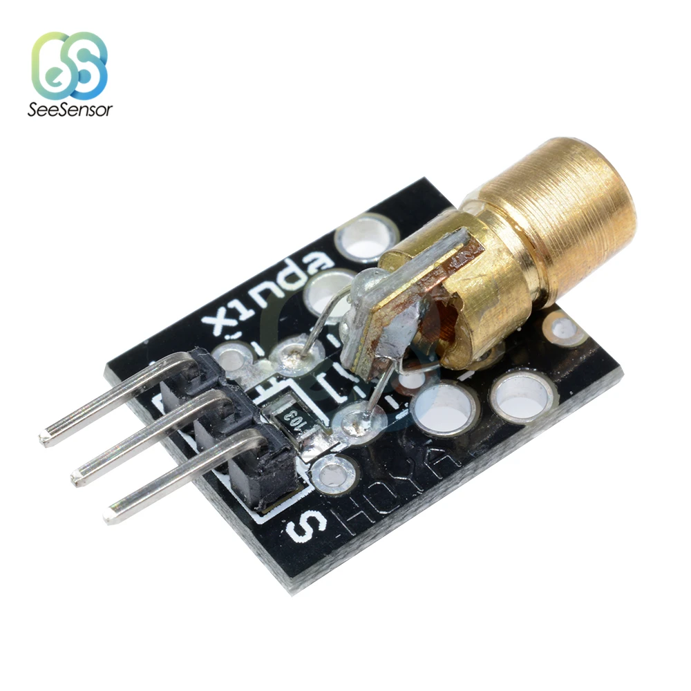 

2Pcs KY-008 650nm Laser Sensor Module 6mm 5V 5mW Red Laser Transmitter Module Dot Diode Copper Head for Arduino