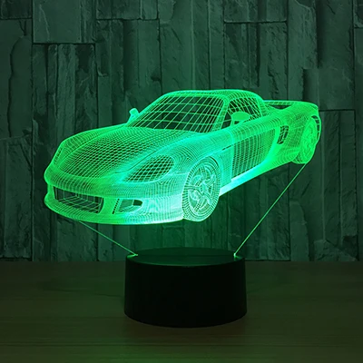 Lumiwell автомобильный 3D светильник Светодиодный настольный светильник Ночной светильник дистанционное управление 7 цветов Изменение AA батареи RGB украшение ночник для дома - Испускаемый цвет: Design B