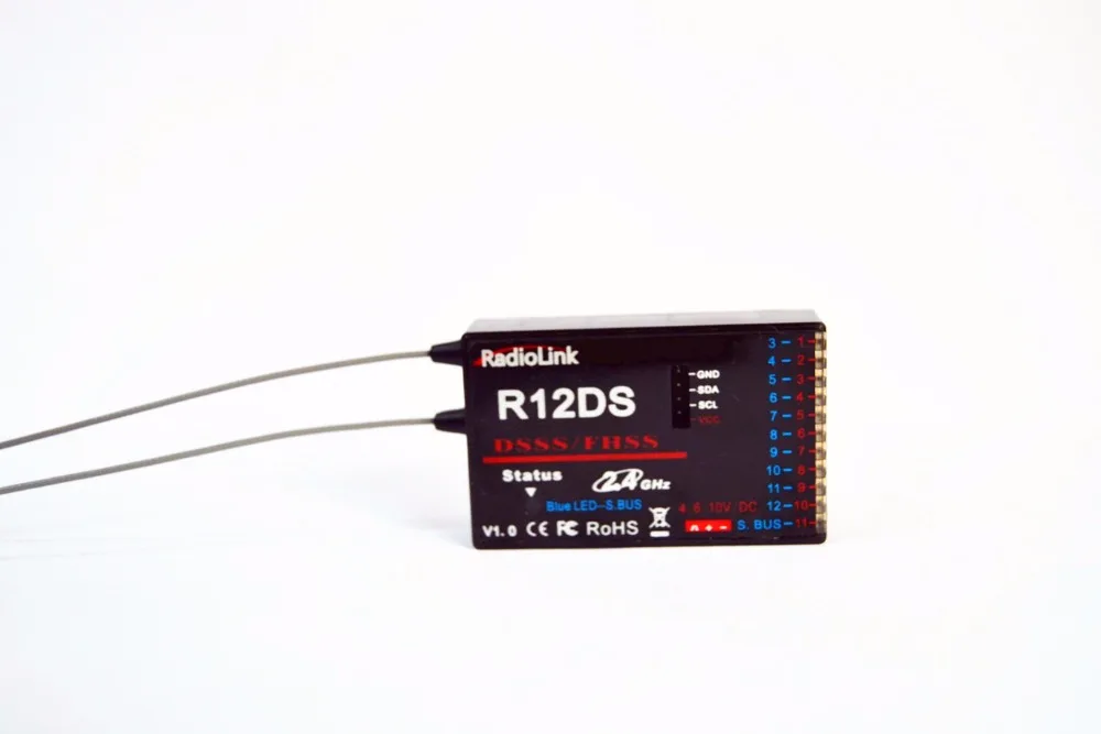 Радиоприемник R12DS 2 4G 12CH FHSS DSSS Spread Spectrum с двойной антенной для радиоуправляемых