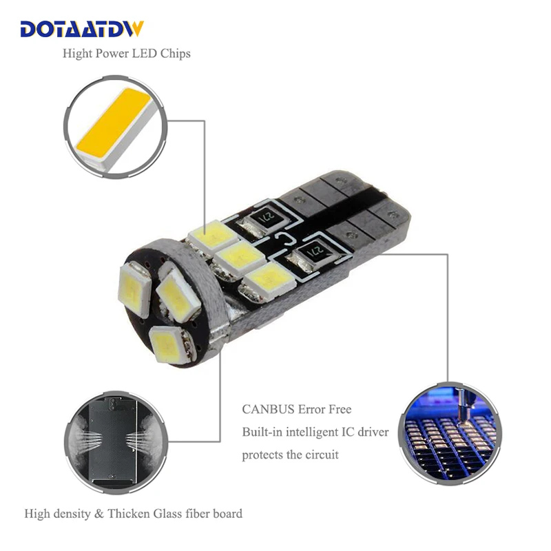 DOTAATDW 2x T10 W5W светодиодный автомобиль Canbus 2835 SMD лампы t10 розетка лампа номерной знак