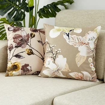 

Flower Pillow Cover Luxury Cushion Cover Home Sofa Decoration For Living Room Floral Throw Pillows 45*45 Funda Cojin Decortive
