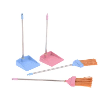 

New 1:12 Mini Desktop Sweep Cleaning Brush Dollhouse Dustpan Kitchen Toy