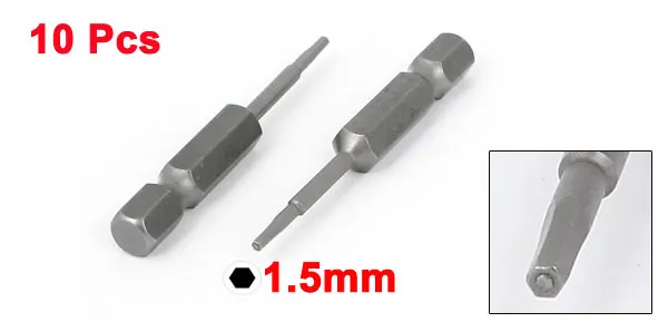 10 piezas Allen 6,35 mm v/ástago 2 mm punta Allen destornillador en puntas