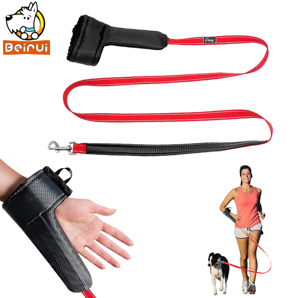 Hands Free Nylon Dog Leash Heavy Duty Wrist Strap Dogs Leads Puppy Jogging Running Walking Training Leashes Used for Collar