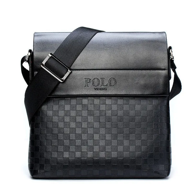 New collection square print fashion men bags, casual leather messenger