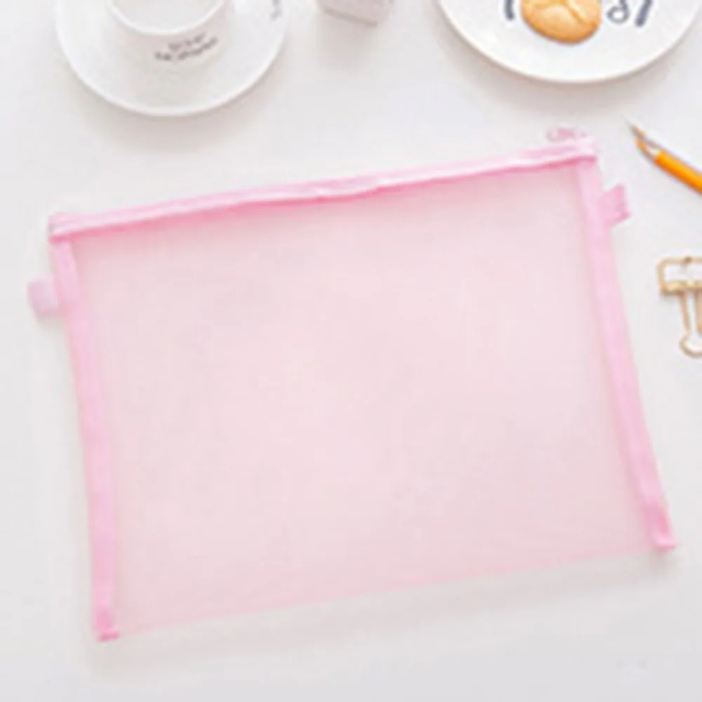 

Solid Color Document Bag Durable Lightweight PVC Briefcase Document Bag Paper File Folders School Supplies