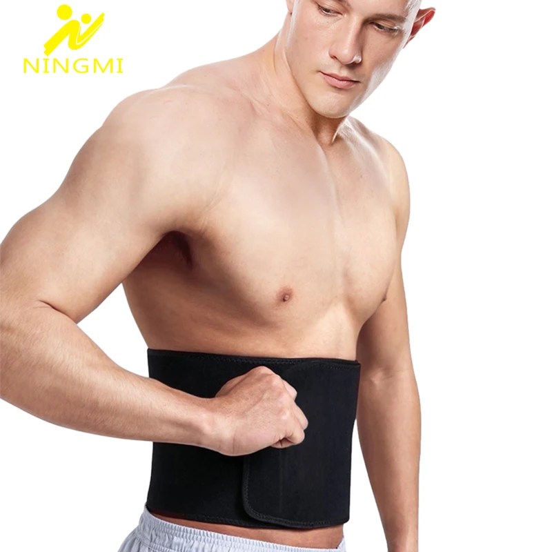 

NINGMI Mens Slimming Waist Belt Trainer Thermal Neoprene Body Shaper Strap Tummy Trimmer Mans Shapewear Pulling Underwear Corset