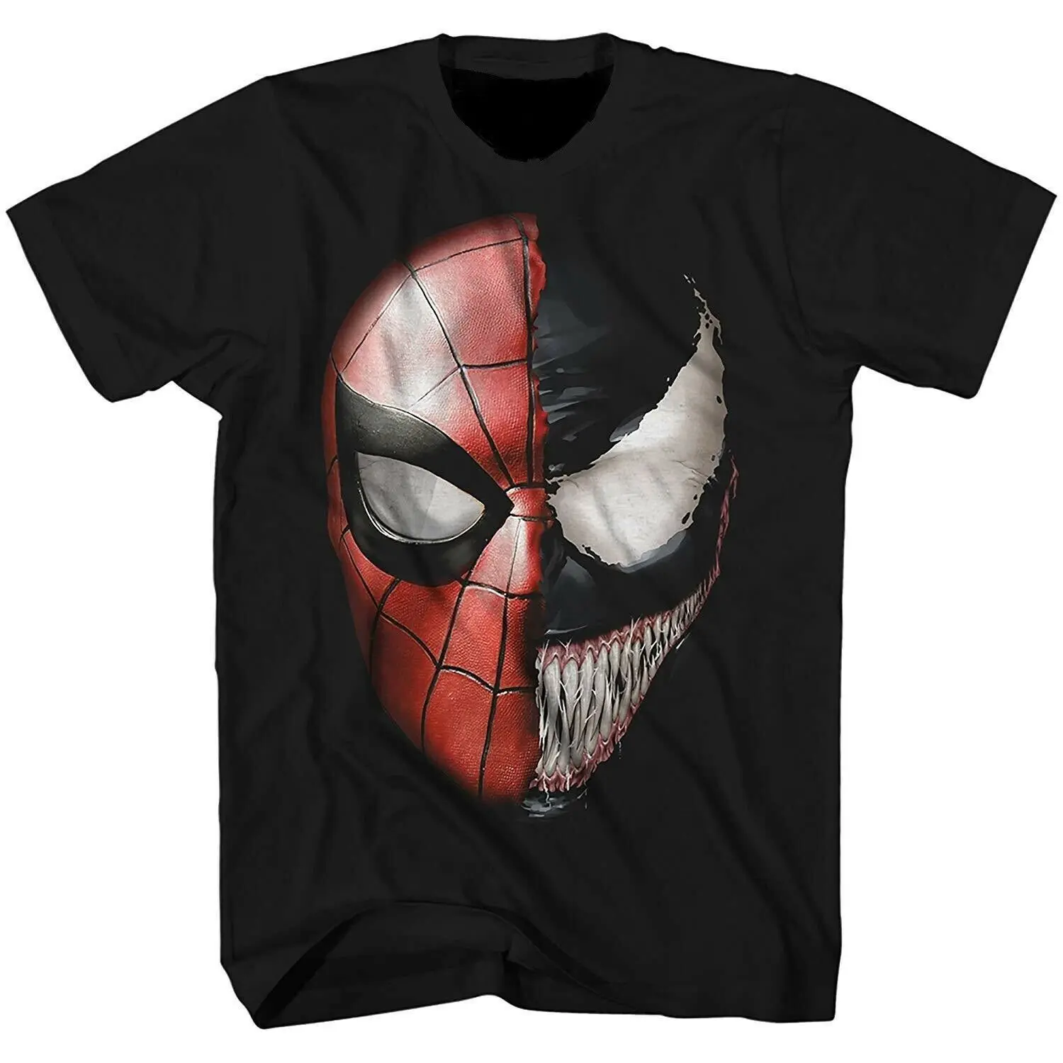 

Venom Spidey Faces Spiderman Avengers Villain Tee Adult Men's Graphic T-Shirt Cotton T-Shirt Fashion T Shirt top tee