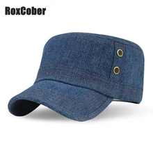 RoxCober/весенне-летняя хлопковая джинсовая цветная Кепка для отдыха, кепка, плоская кепка, берет, бейсболка, ковбойская Кепка, шапки в стиле милитари, регулируемые