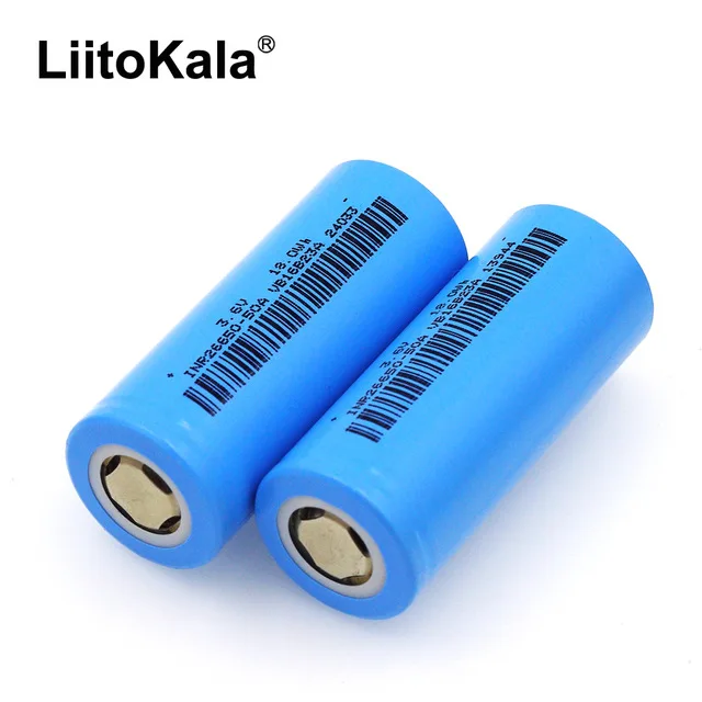 Из 2 предметов. Liitokala 26650-50a 5000 мАч 26650 Li-ion 3.7 В Перезаряжаемые Батарея для фонарика