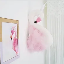 Милая любовь Ins Корона плюшевый Лебедь настенный арт висящий Фламинго Плюшевая Кукла Мягкие игрушки животные голова настенный Декор дети девочки детская комната