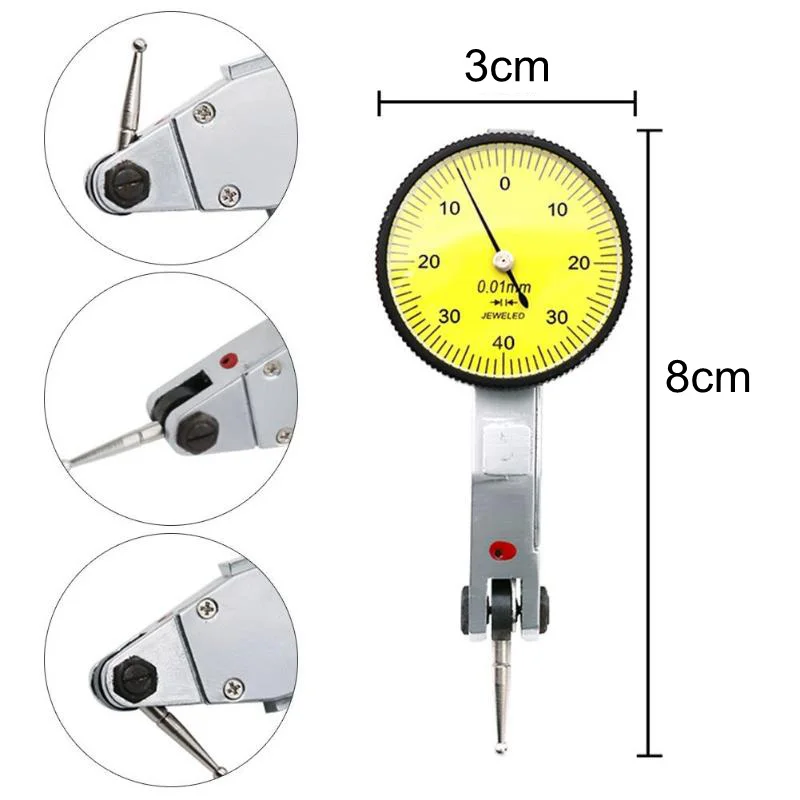 0-0,8 мм прецизионный водонепроницаемый стрелочный датчик тестовый рычаг индикатор набора измеритель масштаба точность Индикатор центр искатель микрометр