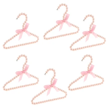 

6Pcs Hanger Hanging For Kids Clothes Children Space Save Plastic Pearl Baby ( Pink )