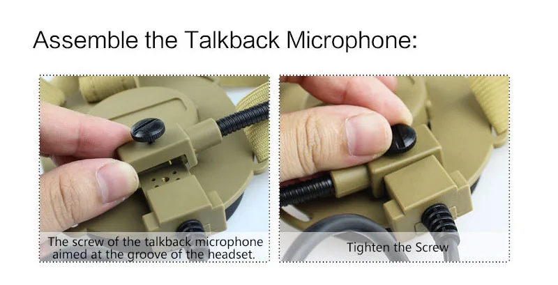 Airsoft Paintball Headset Communication Tactical Headset Wargame CS Hunting Shooting Headphone Use with PTT