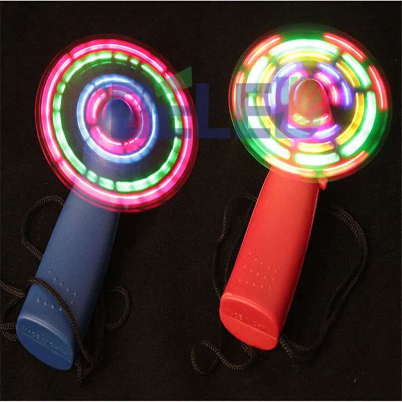1pcs Flash Fan Colorful Luminous Mini Fan Light up Toy Windmill