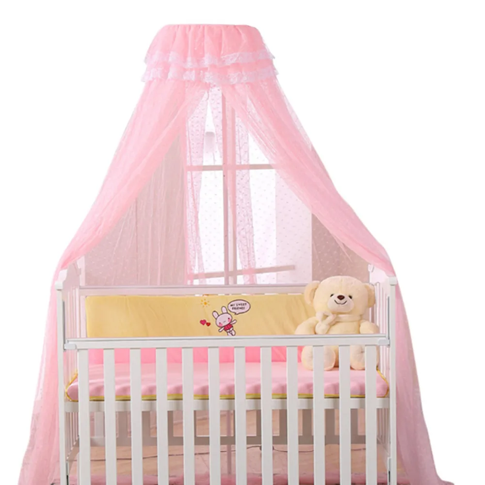 

Canopy in Cot Mosquito Net Baby Bed Crib Netting Hanging Round Dome Mosquito Net for Baby Room Decor Canopy Bed Curtain Tent