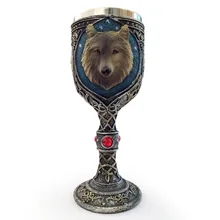 Funny 3D Wolf Coffee Cup Mug Cool Resin Stainless Steel Goblet Creative Drinkware Copo Friend Gift