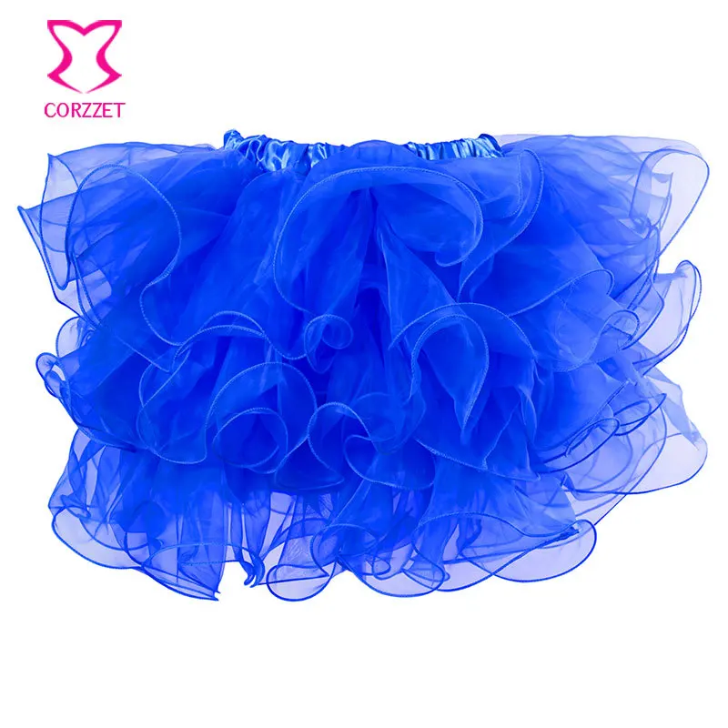 Сексуальные Многослойные женские юбки летняя стильная юбка из тюля для взрослых Burlesque юбка рокабилли Saia Feminina юбка в складку в стиле Лолиты Mujer - Цвет: Синий