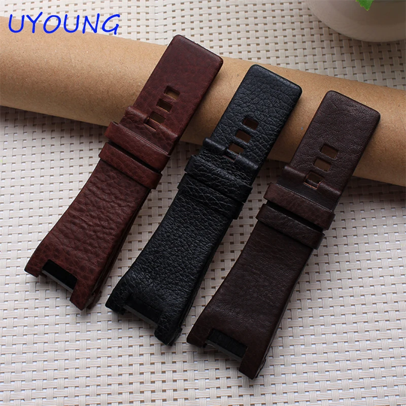 Genuine Leather strap Black watchband 32*17mm accessories Wrist watch