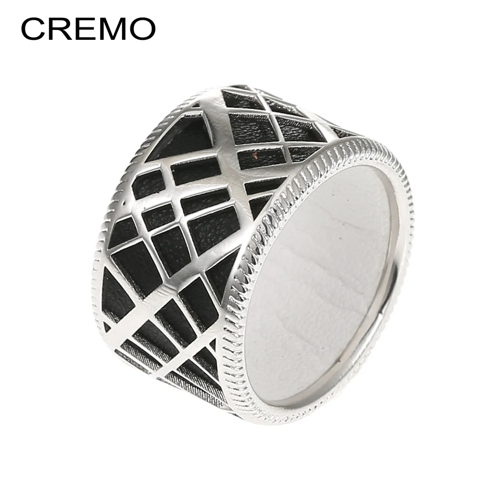 

Cremo New Design Elegant Femme Finger Copper jewelry Vintage Rings For Women Bijoux Hollow Rings Bijoux Leather Interchangeable
