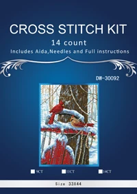 

Top Quality Beautiful Lovely Counted Cross Stitch Kit Similar Dim cross stitch Similar DMC dim anchor SNOW birds DW-3009