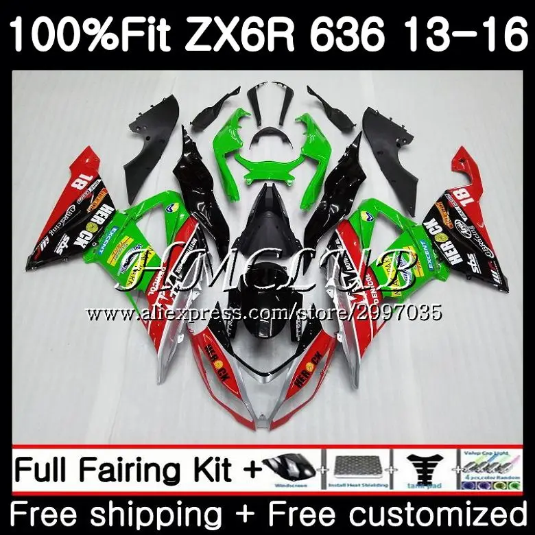 Инъекция для KAWASAKI NINJA ZX 636 2013 2014 2015 2016 52h4 600CC Зеленый Красный Горячий 6R ZX6R 13 14 15 16