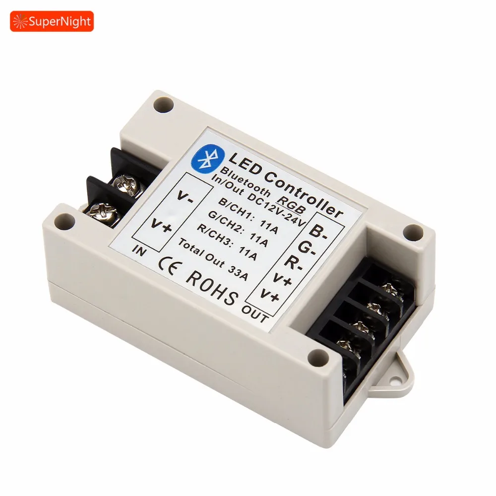

SuperNight RGB RGBW Controller for 5050 3528 LED Strip Light DC 12V 24V Timer Music Sound Control Android iOS Bluetooth Dimmer