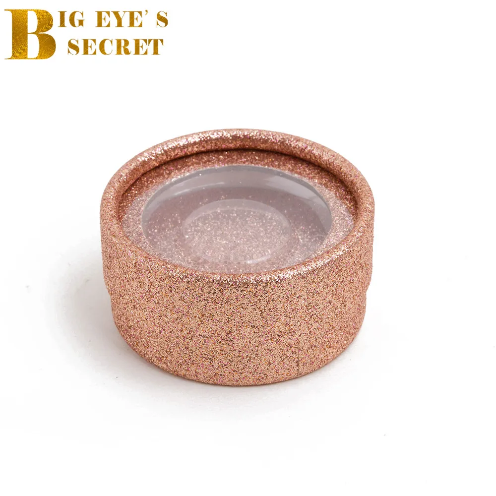 Rose Gold Блеск 10 шт. пустая норка для ресниц коробка Handmde 3D норка наращивание ресниц положить логотип ресниц коробки пластиковые поддоны круглые блестящие коробка с ресницами - Цвет: Rose Gold