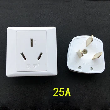 

2pcs High Power Socket Plug Electrical Sockets Three Pin 25A for Air Conditioning Water Heater Engineering