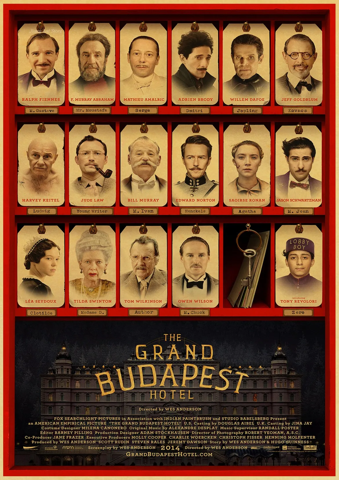 Классический фильм Wes Anderson фильм Grand Budapest отель ретро постер винтажный настенный Декор для дома Бар Кафе детская комната - Цвет: H113