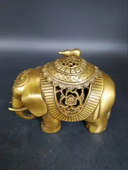 

Chinese Home Furnishing indoor antique pure Elephant Elephant Buddhist temple copper aromatherapy incense burners