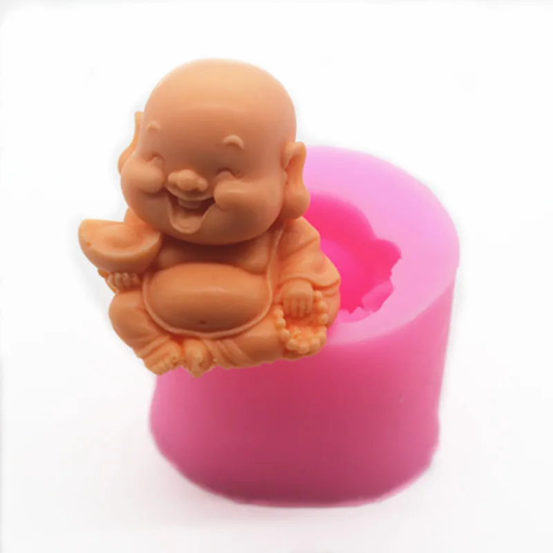 DIY Small Craft Decoration Clay Gypsum silicone mold three-dimensional small Buddha carved soft silicone molds