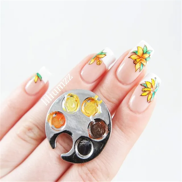 1pc Diy Color Painting Nail Art Tool Mini Finger Nail Gel Polish