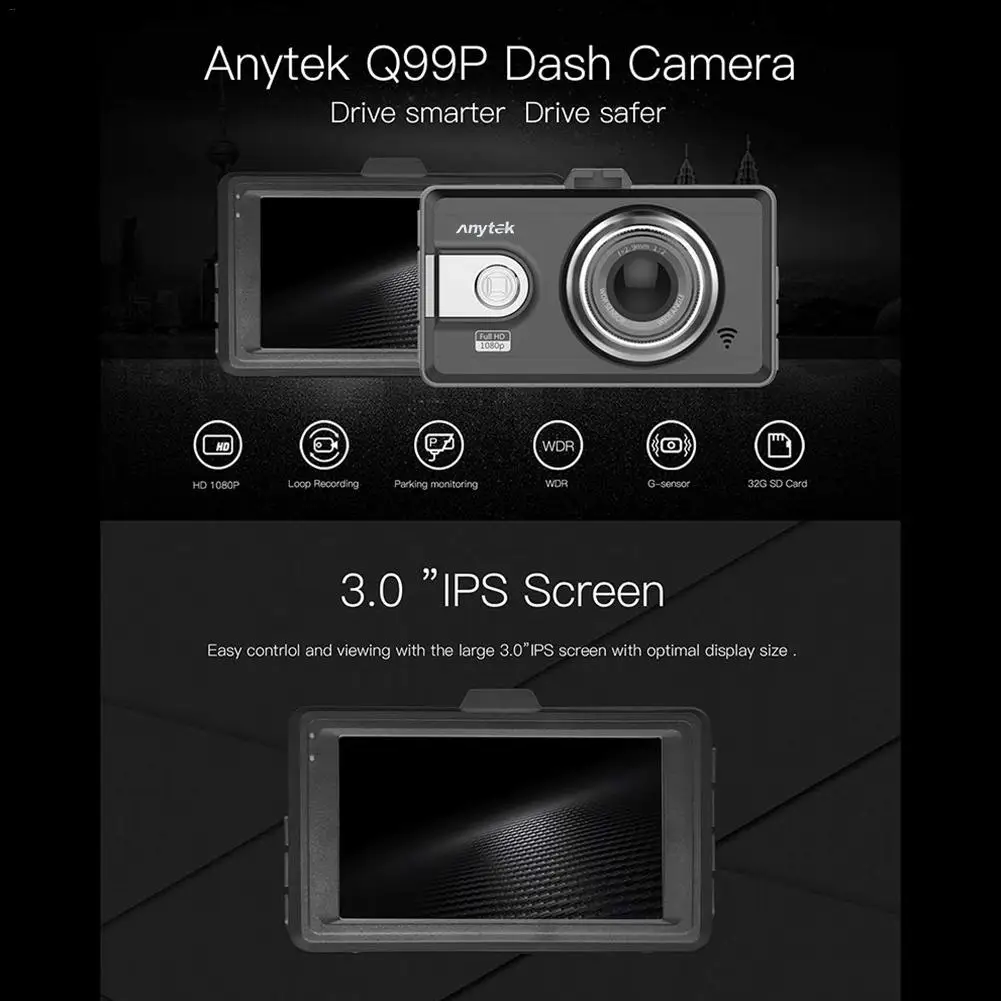 Anytek 1080 Q99P Одиночная ЗАПИСЬ СКРЫТЫЙ Автомобильный регистратор данных USB