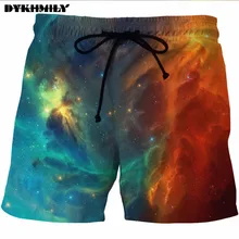 Dykhmily Лидер продаж Для Мужчин's Пляжные шорты летние модные свободные 3d принт земли Повседневное Street Для мужчин 'пляжные короткие штаны классные быстросохнущая 3D