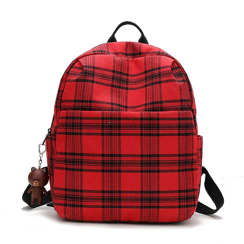 

Girl backpack shoulder bag plaid design hot sell shoulder bag female 2019 new high quality fashion student casual small backpack