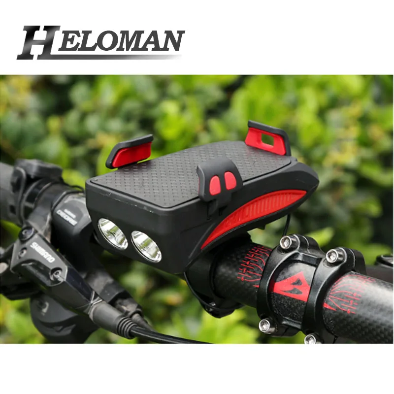 

Bike Light USB Bicycle Phone Holder Light Cycling Waterproof Bike Headlight Mobile Phone Bracket Rechargeable Bicycle Holder