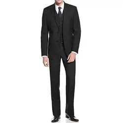 Индивидуальный заказ Новый Slim Fit Best Man Пик Черный нагрудные Женихи Для мужчин Нарядные Костюмы для свадьбы жених костюмы (куртка + жилет +