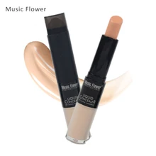 Music Flower Brand Face Foundation Base Makeup 3 Color Liquid Foundation Cream Stick Concealer Waterproof 3 In 1 Cover Cream