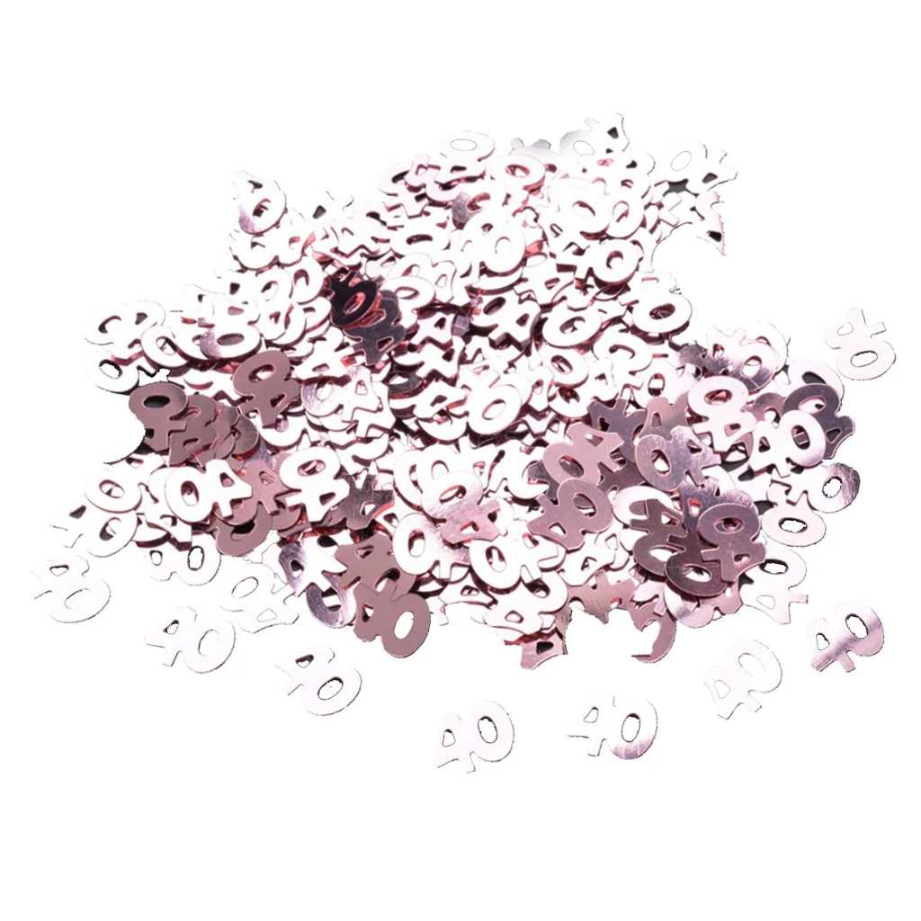 Rose Golden Digital Birthday Confetti Number Party Table Decor Scatters