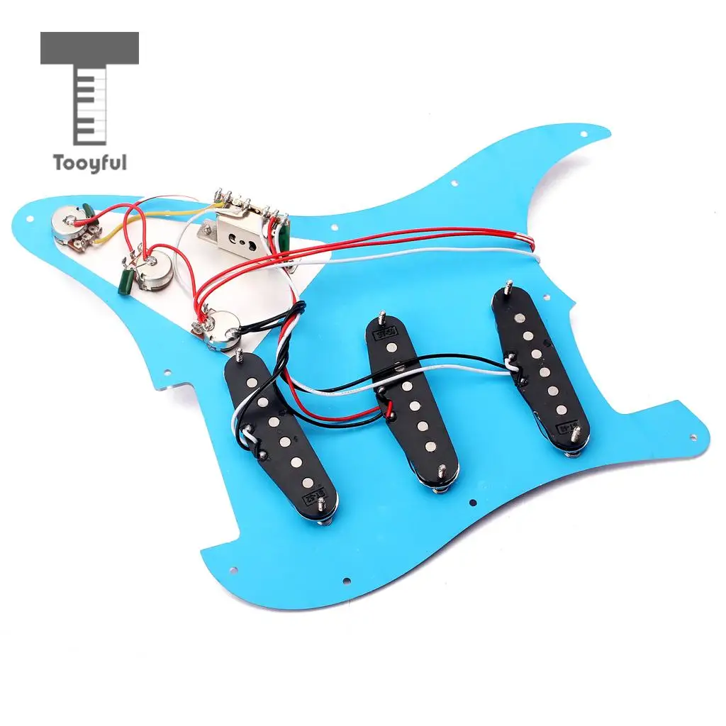 Mirror Surface Prewired SSS Pickguard Pickups+6R Sealed Gear Tuning Pegs Tuners Machine Heads for Strat ST Electric Guitar
