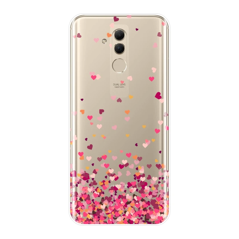 Мягкий силиконовый чехол для телефона Huawei Mate 20 10 9 Lite черное сердце девушка любовь
